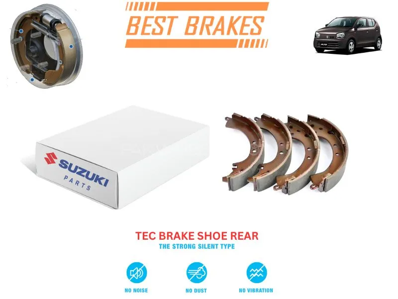 Suzuki Alto Japan Assembled TEC Rear Brake Shoes - High Quality Brake Parts Image-1
