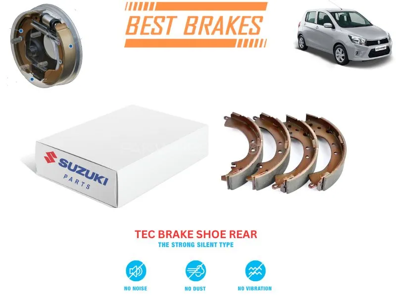 Suzuki Cultus 2017-2024 TEC Rear Brake Shoes - High Quality Brake Parts Image-1