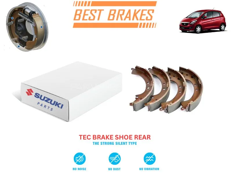 Suzuki Splash TEC Rear Brake Shoes - High Quality Brake Parts Image-1