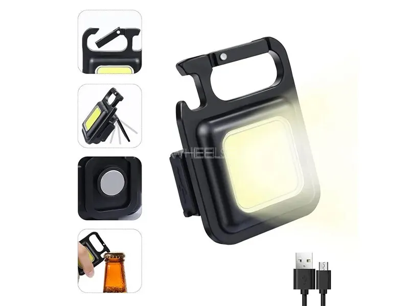 COB Mini Flashlight With Keychain  Image-1