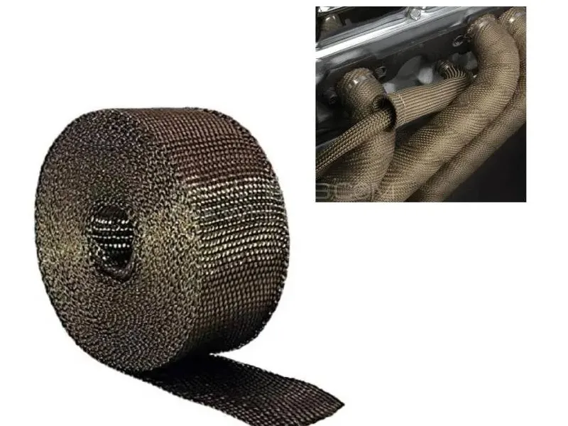 2in X 9M Exhaust Pipe Heat Wrap for Heat Protection Titanium Image-1