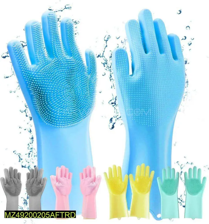 silicone washing gloves Image-1