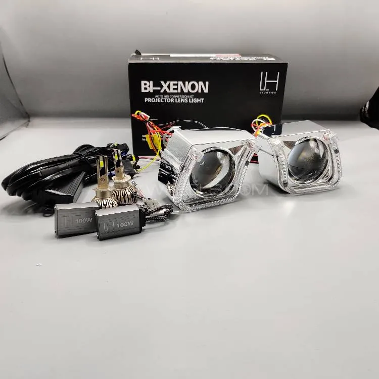 LIUHAWK Bi Xenon Projector DRL+Indicator Eye Style 55 Watt SMD Complete Set Red - Yellow Image-1
