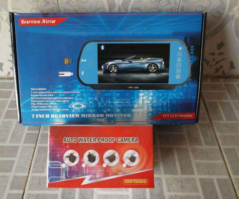 Car Reverse View Camera For Back View Mirror LCD 7 Inch Blue Tooth US Image-1