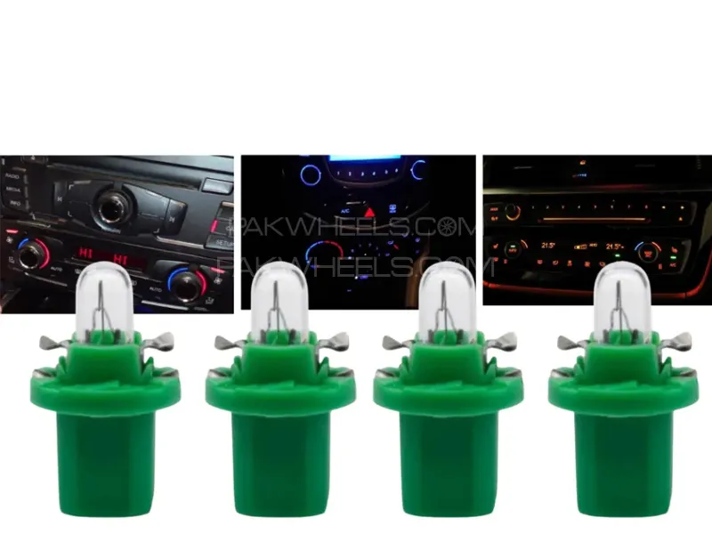 4Pc  Green Interior Ac Button Bulbs  And Dashboard Bulbs  Image-1
