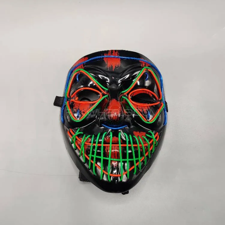 Universal Neon Halloween Mask, Led Purge Mask 3 Lighting Modes For Costplay 1 Pc(Green) Image-1